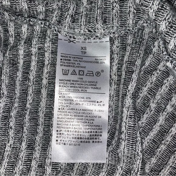 Banana‎ Republic Cardigan XS-M Oversized Grey  Open Sweater Long Ribbed Stretch - Picture 7 of 7